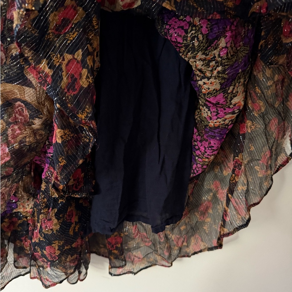 Des Moiselles Tiered Floral Maxi Skirt - Black Multi - Picture 6 of 8